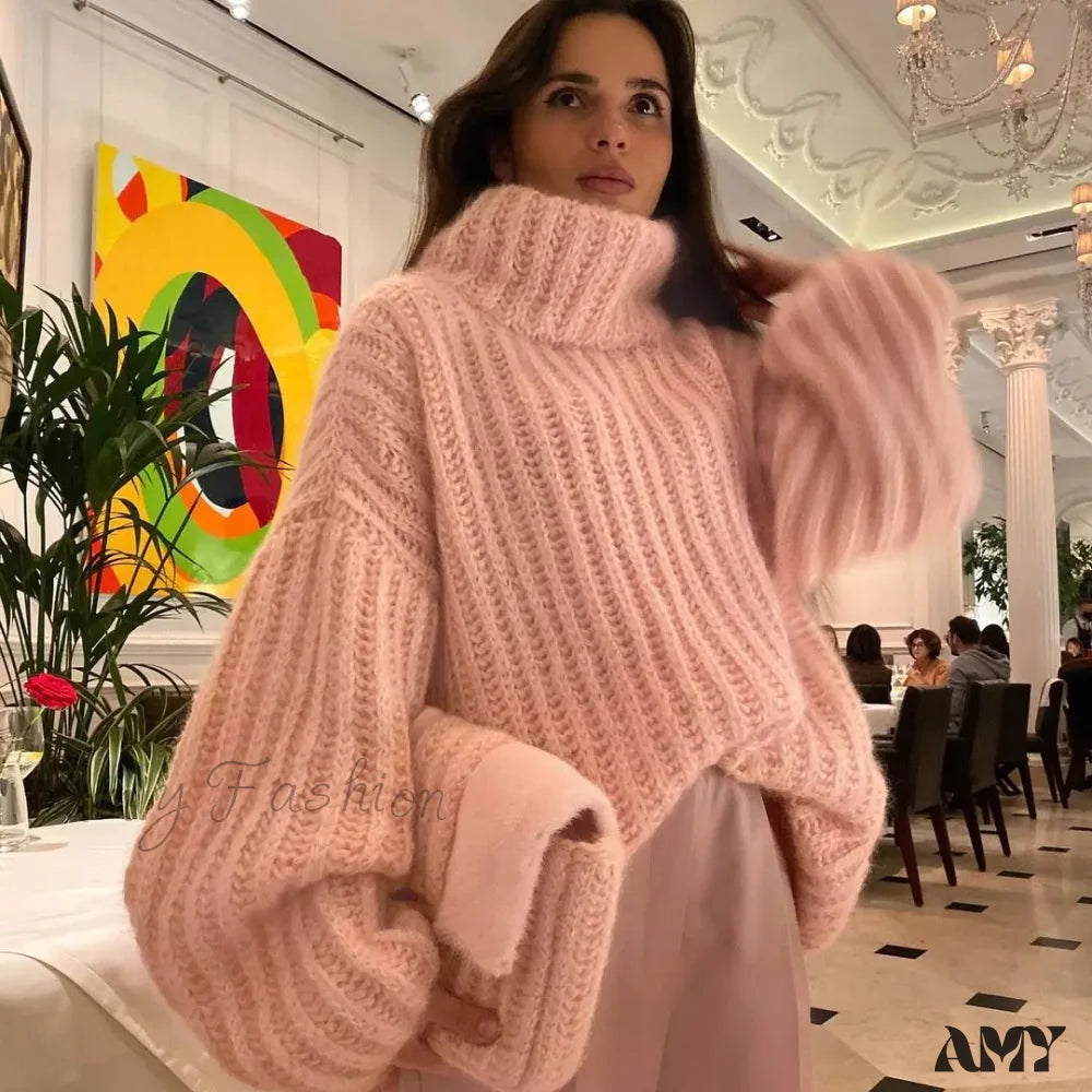 Price Slash Oversize Fluffy Women Knit Pullover Long Sleeve Casual Chic Cozy Stylish Loose Trendy Sweater