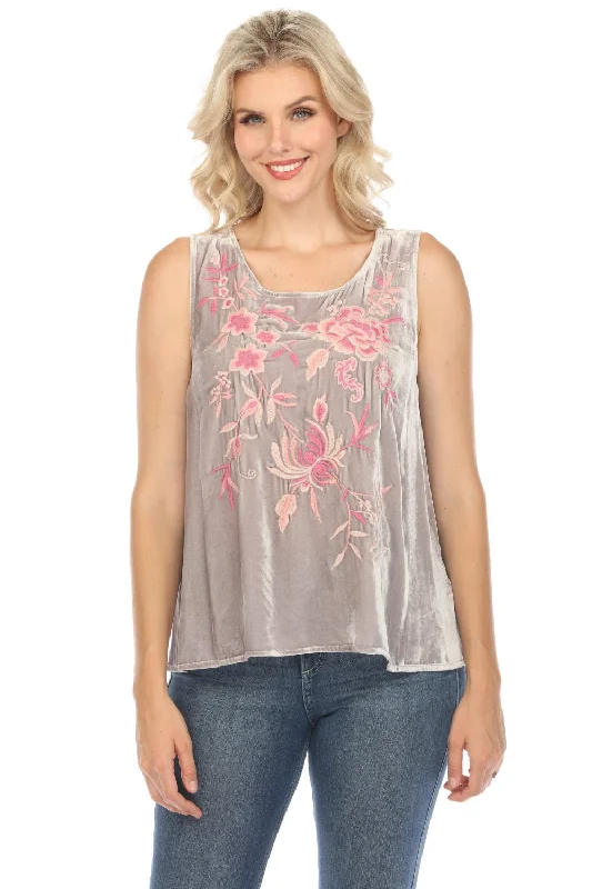 Incredible Offers Johnny Was JWLA Rosalyn Velvet Swing Tank Top Boho Chic J15624