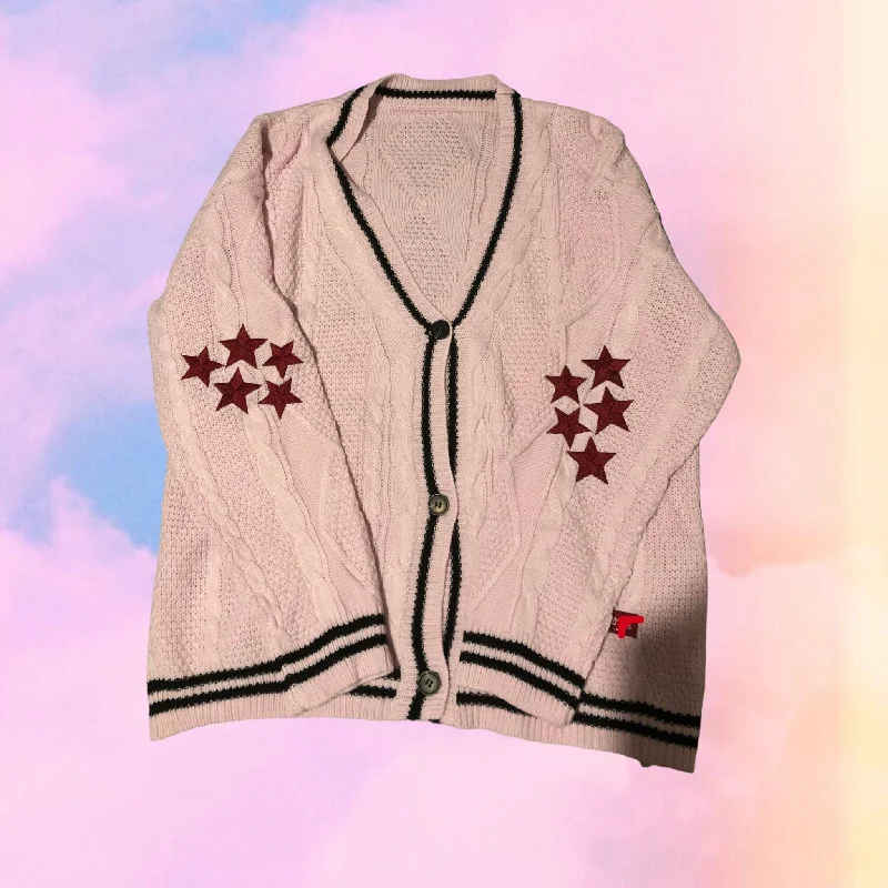 Online Only SPECIAL EDITION: LOVE Pink Star Cardigan - Version 2