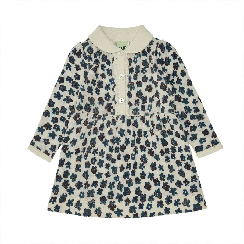 Time-Limited Offer Baby Sweater Dress - Ecru/Indigo