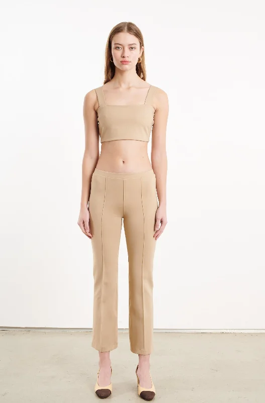 While Supplies Last Khaki Casanova Pintuck Ankle Flare
