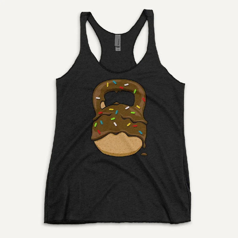 Weekend Savings Bonanza Chocolate-Glazed Donut With Sprinkles Kettlebell Design Women’s Tank Top