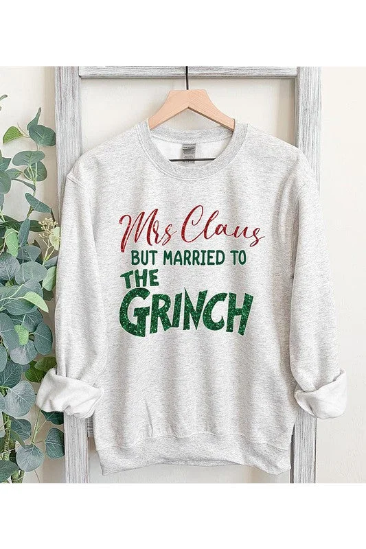 Weekend Deals You Can't Resist MRS CLAUS BUT MARRIED TO THE GRINCH UNISEX FLEECE SWEATSHIRT Weekend Deals You Can't Resist MRS CLAUS BUT MARRIED TO THE GRINCH UNISEX FLEECE SWEATSHIRT