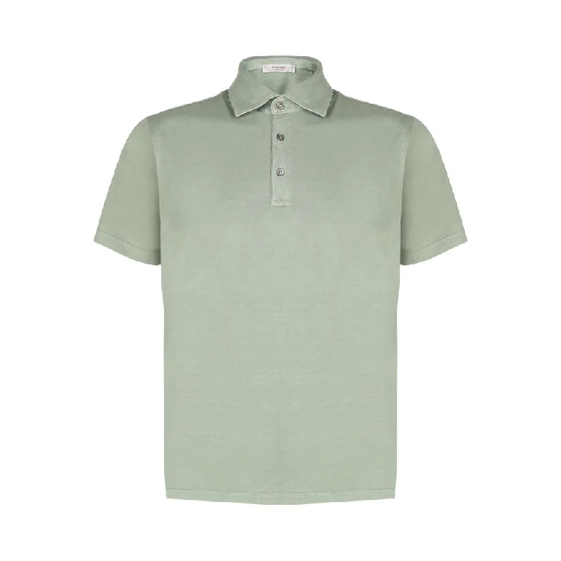 FERRANTE Cotton Short Sleeve Polo ARMY GREEN