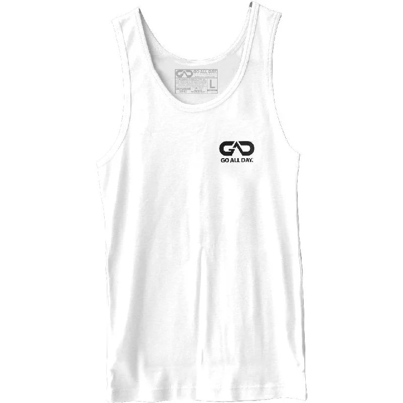 Stock Clearance GO ALL DAY® Unisex Tank (White) Small Logo