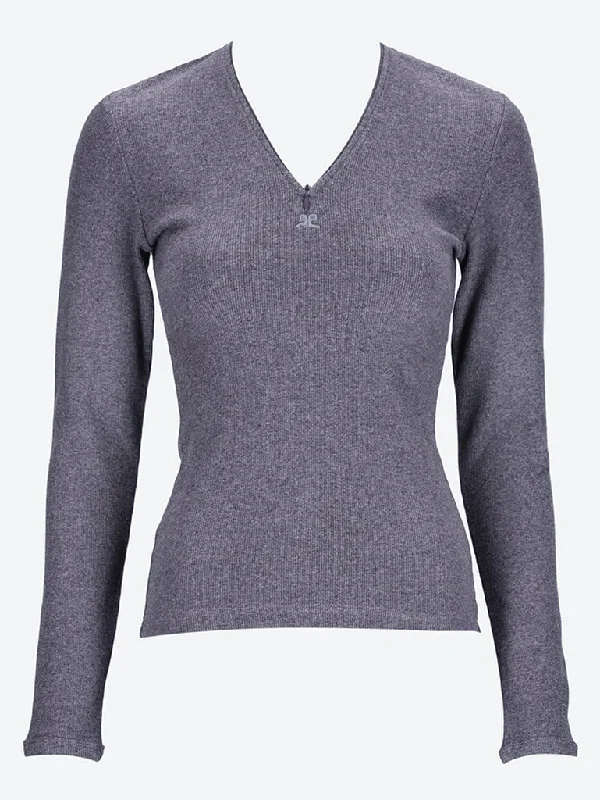 Savings Event Long sleeve zip 90s rib top