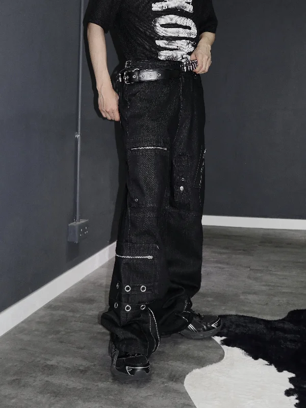 Instant Discount [unisex] metal ring adjustable jeans