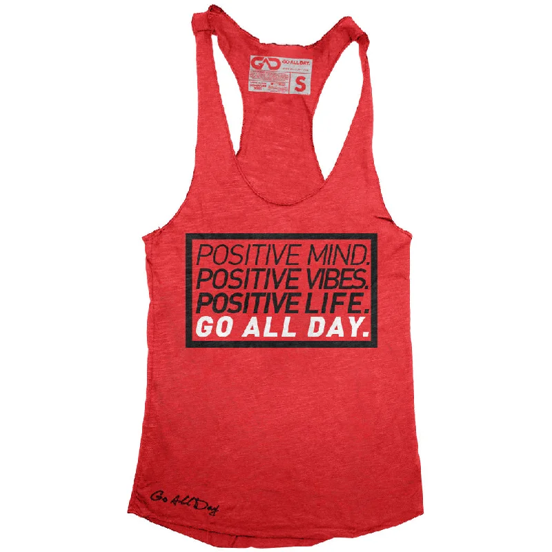Super Discount GO ALL DAY "POSITIVE LIFE" TriBlend Racerback Tank (Red)