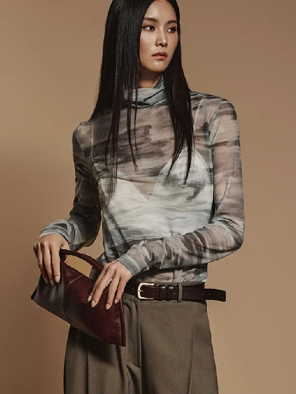 Now or Never E3541 Printed Sheer Top