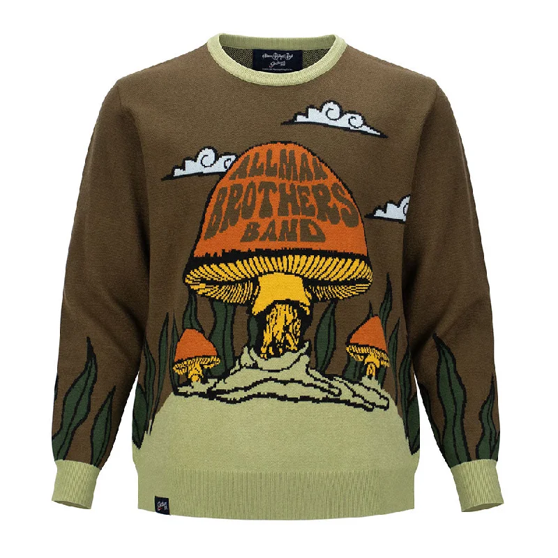 Huge Savings Allman Brothers | Sweater Crewneck | Mushroom in Brown Green