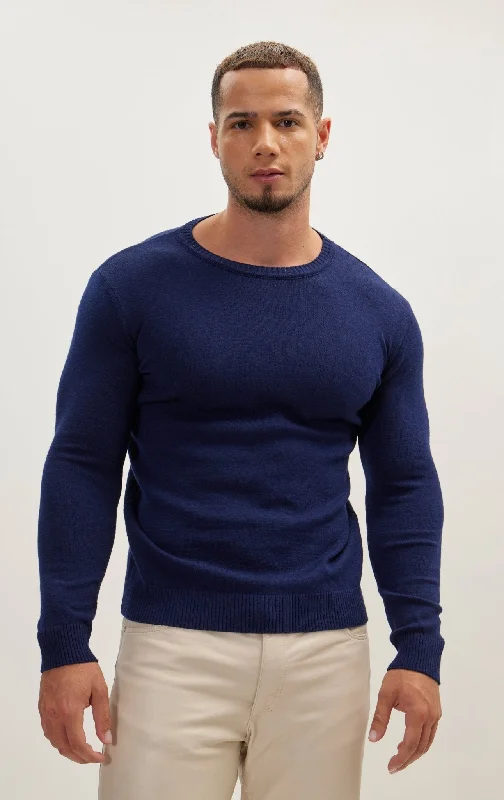 Classic Crew Neck Sweater - Navy