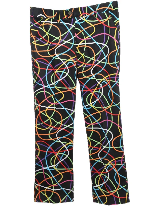 Abstract Print Multi-Colour Trousers - W34 L34