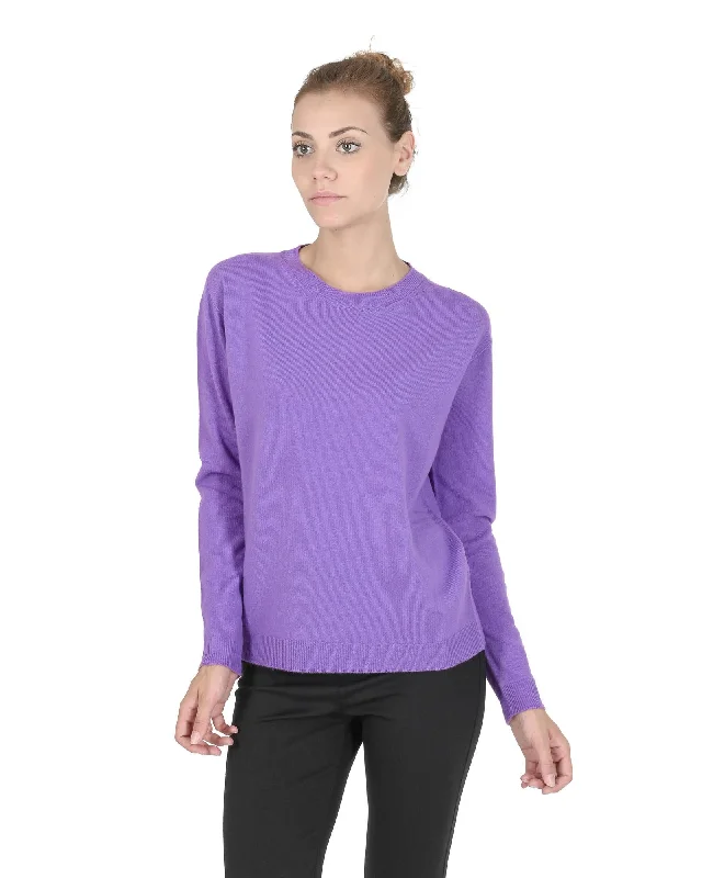 Weekend Specials to Enjoy Crown of Edinburgh Cashmere Women's Premium Italian Cashmere Womens Sweater in Lavanda - 42 EU