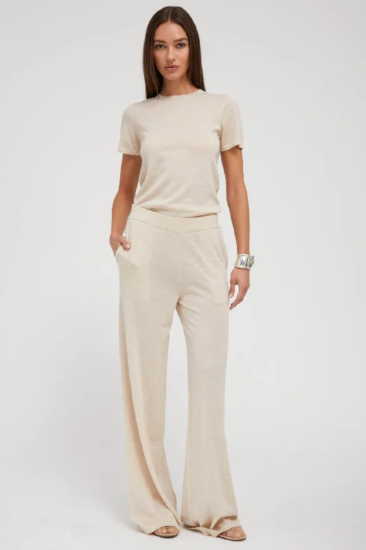 Price Drop Alert Latte Ultra Fine Cashmere Wide Leg Pants