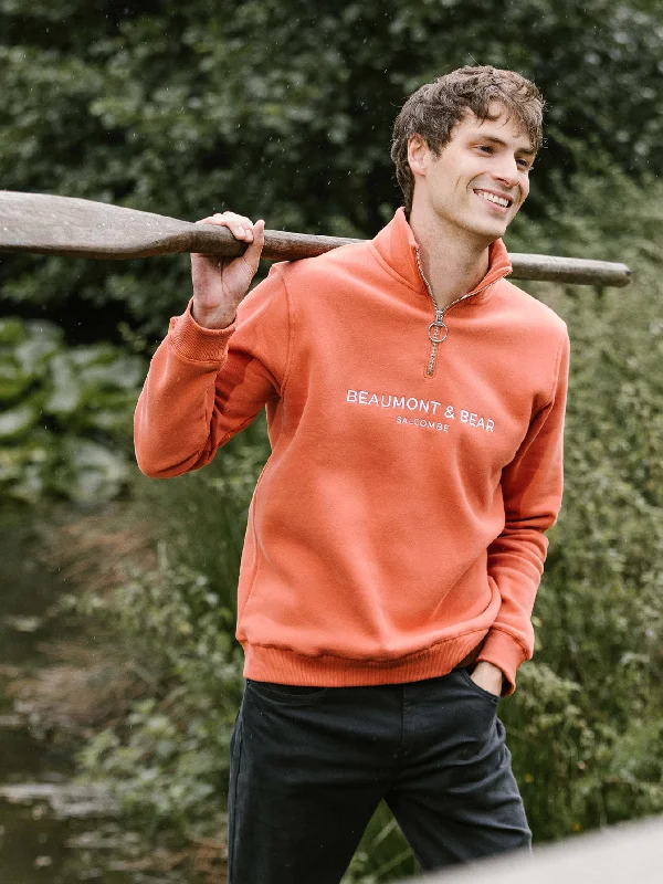 Kingswear Unisex Quarter Zip - Burnt Orange