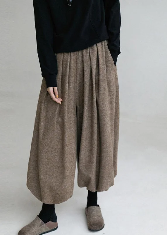 Don't Wait French Pants Loose Spring Elastic Waist Knickerbockers Casual Pants