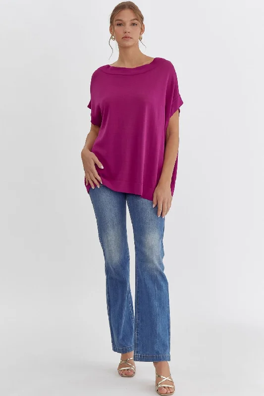 Don't Delay Solid Boat Neck Top