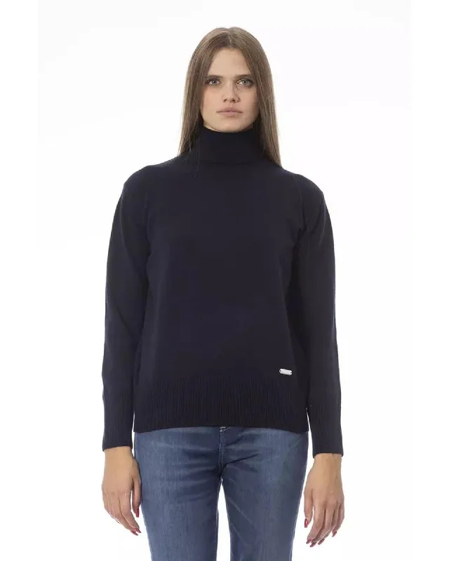 TIME-Limited Offer Baldinini Trend Women's Blue Wool Sweater - 46 IT