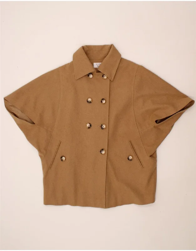 Weekend Discounts to Delight HELENE BERMAN Womens Short Sleeve Batwing Poncho Coat UK 14 Large Beige