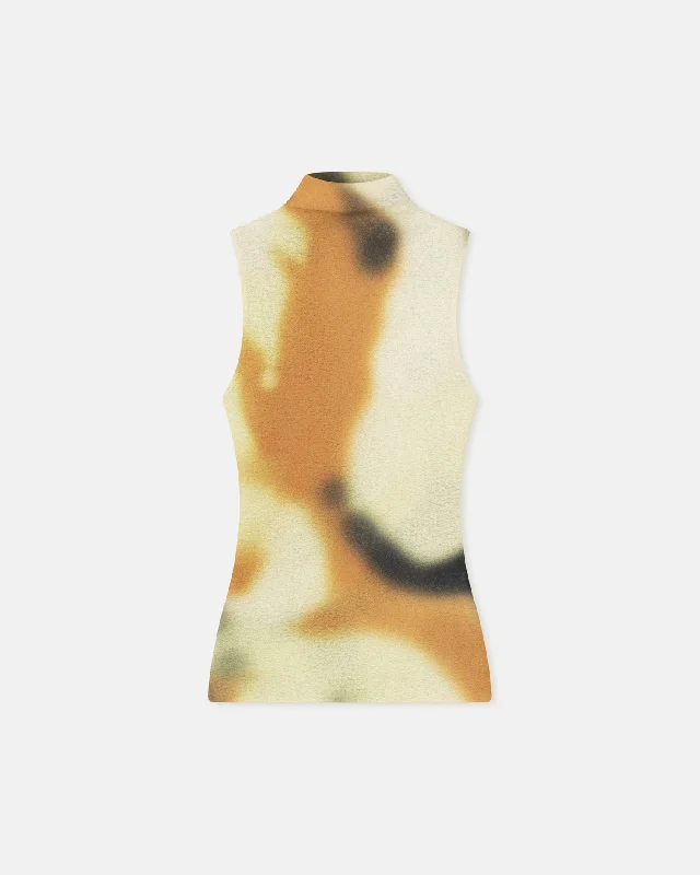 Weekend Savings Spree Annyka - Printed Mesh-Jersey Top - Smudged Graffiti