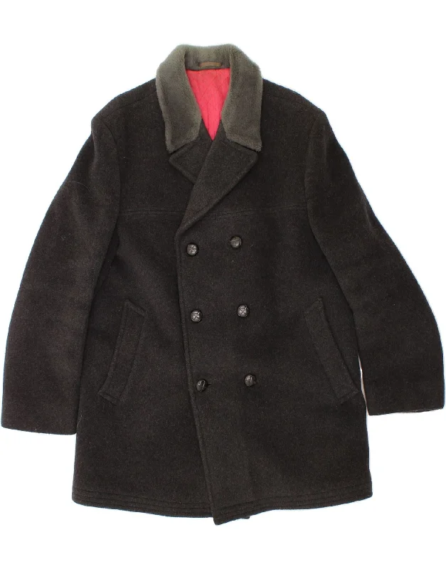 Weekend Specials to Celebrate JOHN TEMPLE Womens Double Breasted Coat UK 14 Large Black