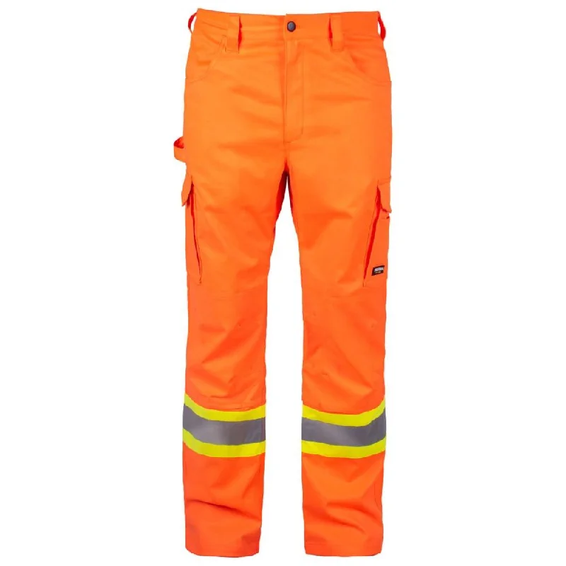 Terra Men's Hi-Vis Cargo Pants with Knee Pad Pockets 116618 - Orange