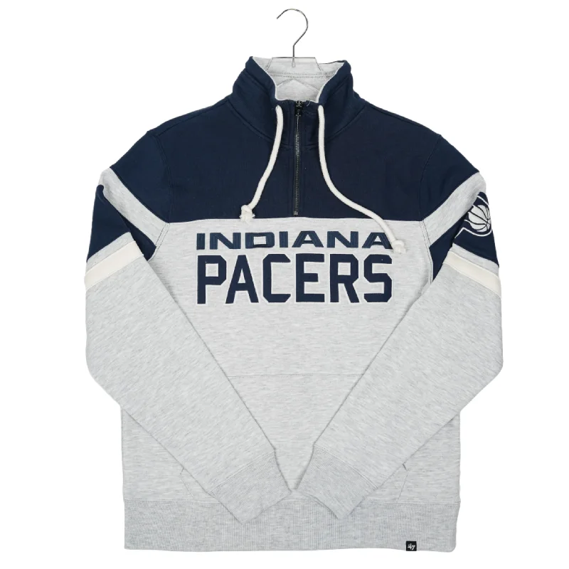 Adult Indiana Pacer Amp Bay Ridge 1/4 Zip Fleece Sweatshirt in Grey by '47