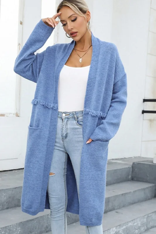 Best Deals Angel Wings Open Front Pocketed Cardigan