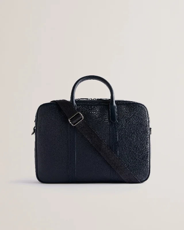 Conley Saffiano Leather Document Bag Navy