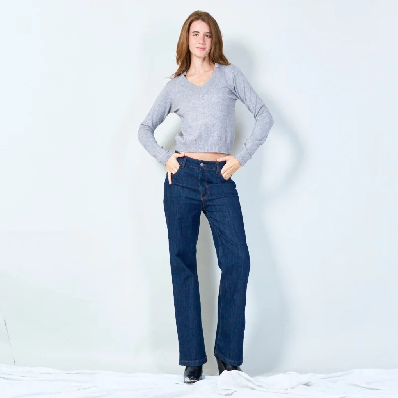Weekend Savings Fiesta V-neck ribbed sweater wholesale