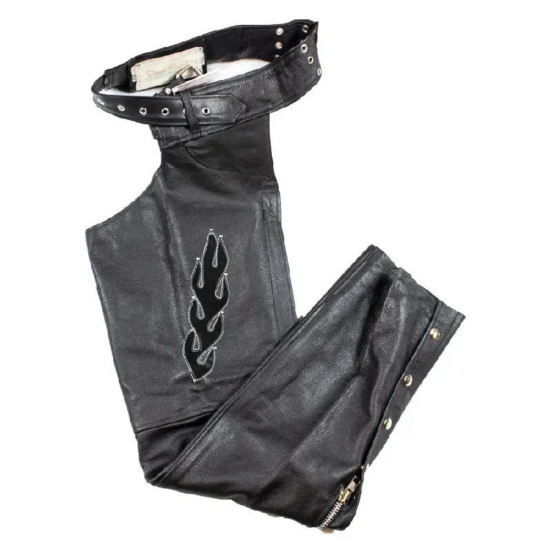 Shop Now Open Road Women's Flame Inlay Premium Leather Chaps
