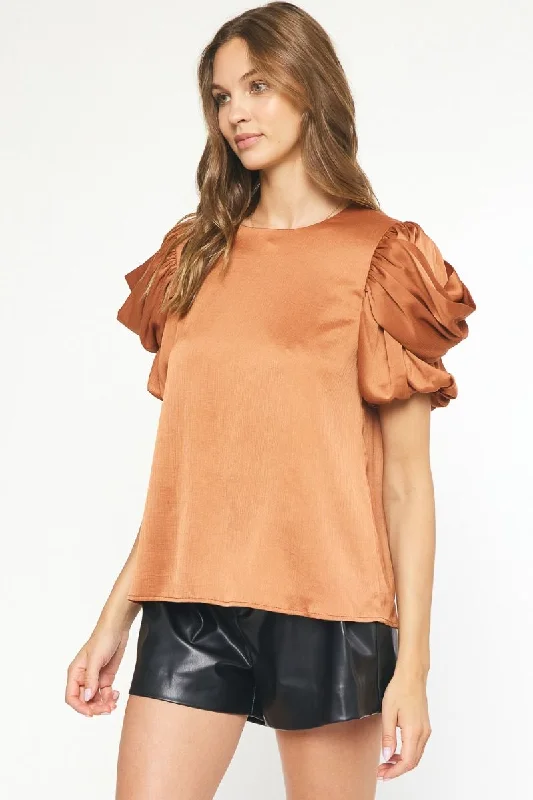 Savings Bonanza Satin short sleeve top