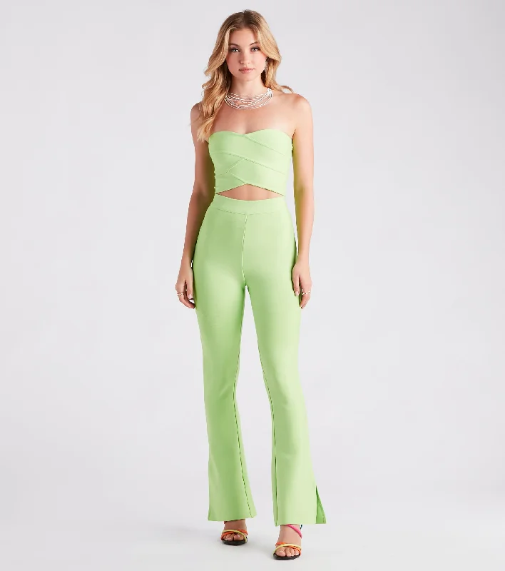 Super Deal Look At Me Wow Bandage Flare Pants