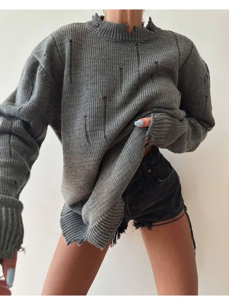 Make Your Weekend Count with Savings Women Knitted Hole Streetwear Long Sleeve Vintage Harajuku Y2K Pullover Coat Loose Sweater Make Your Weekend Count with Savings Women Knitted Hole Streetwear Long Sleeve Vintage Harajuku Y2K Pullover Coat Loose Sweater