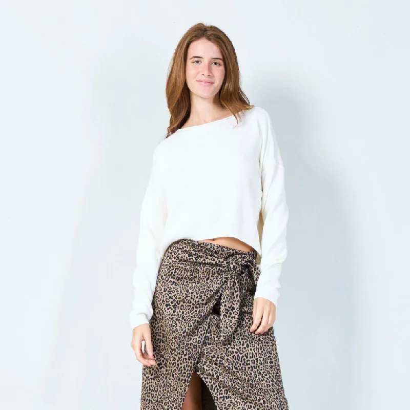 Shop and Save Casual drop shoulder pullover sweater wholesale