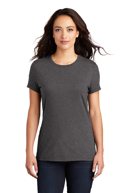 Weekend Bargains to Sizzle District Womens Perfect Tri Short Sleeve Crewneck T-Shirt - Heather Charcoal Grey
