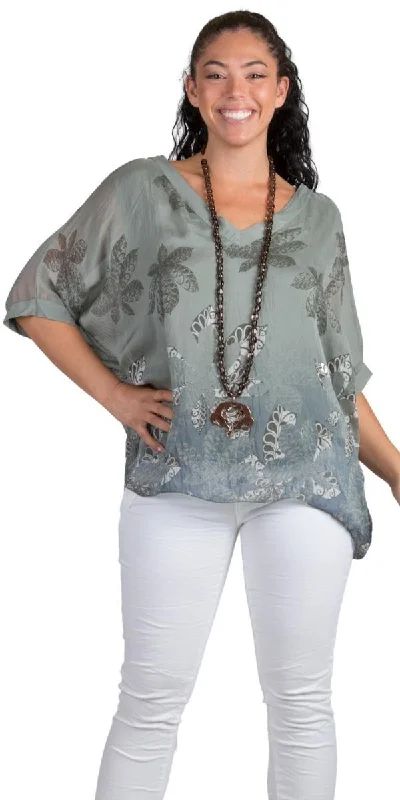 Weekend Shopping Made Better Lizane Leaf Print Blouse