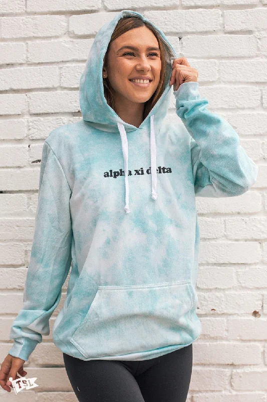 New Deals Alpha Xi Delta Simple Digi-Tie Dye Hoodie