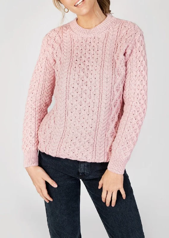 Unmissable Offer IrelandsEye Women's Aran Sweater | Pink