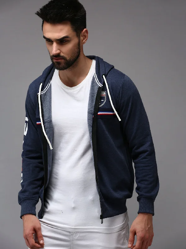 Men Blue Solid Sweatshirt