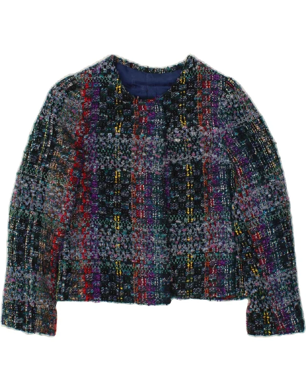Pay Less VINTAGE Womens Blazer Jacket UK 12 Medium Multicoloured Check