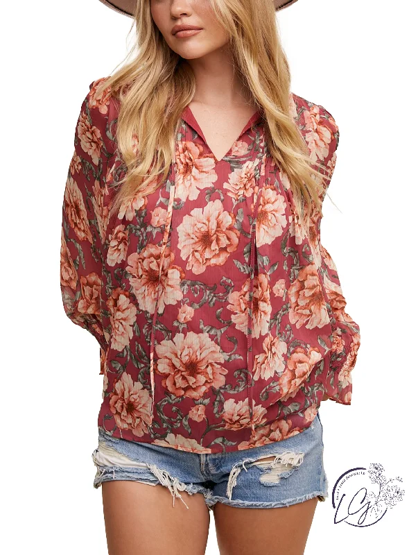 One-DAY Sale Summer Bloom Ruffled Top