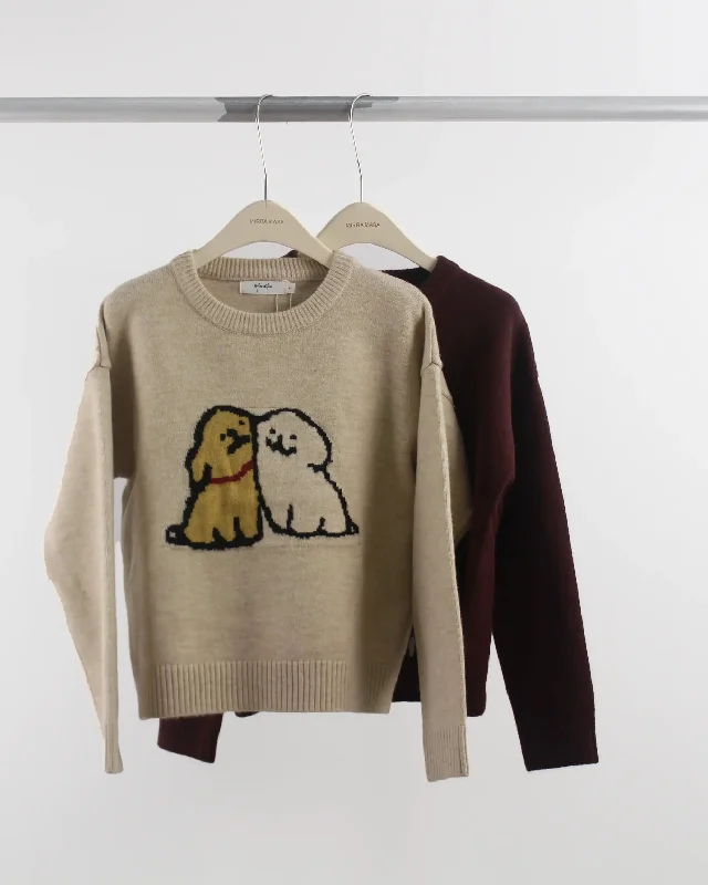 Early Bird Discount 8994Q Puppy Love Crewneck Sweater