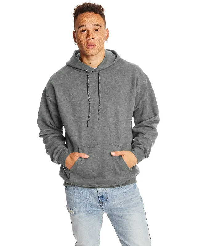 Hanes Ultimate Cotton Pullover Hoodie Sweatshirt | Charcoal Heather