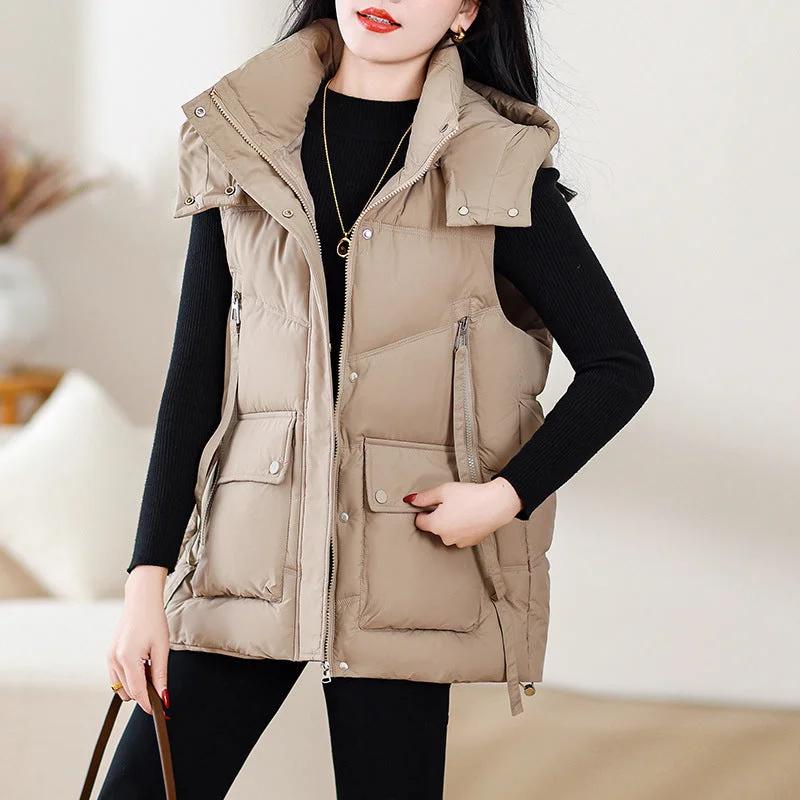 Weekend Deals to Make You Happy Loose Outer Wear Stand-up Collar Waistcoat Thick Coat Weekend Deals to Make You Happy Loose Outer Wear Stand-up Collar Waistcoat Thick Coat