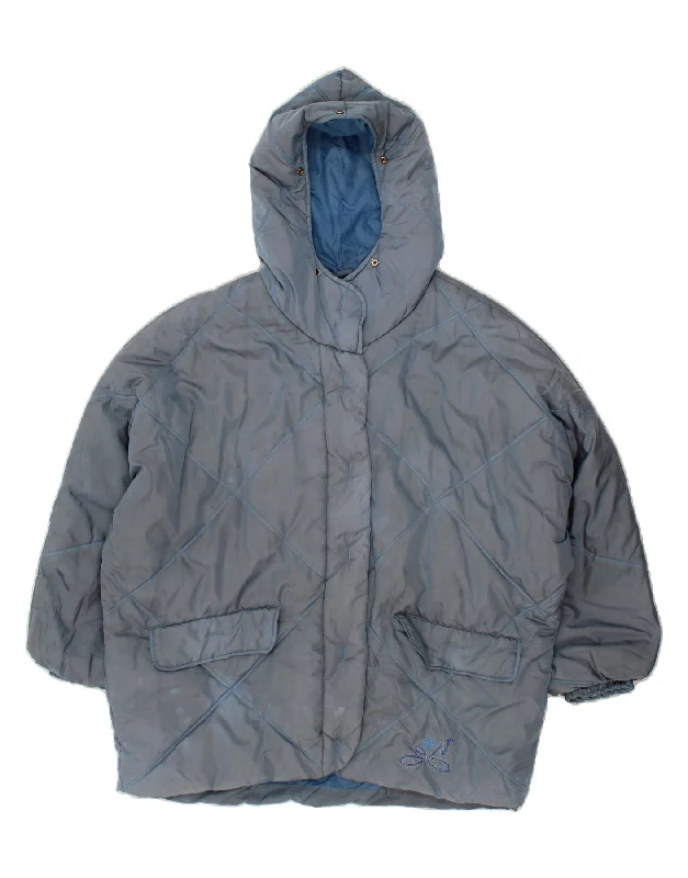 Lowest Price NORDICA Womens Hooded Padded Jacket IT 46 Large Blue Polyamide