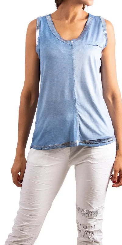 Weekend Discounts to Delight Ferno V-Neck Two Tone Tank