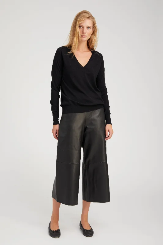 Savings Event Black Leather Culotte