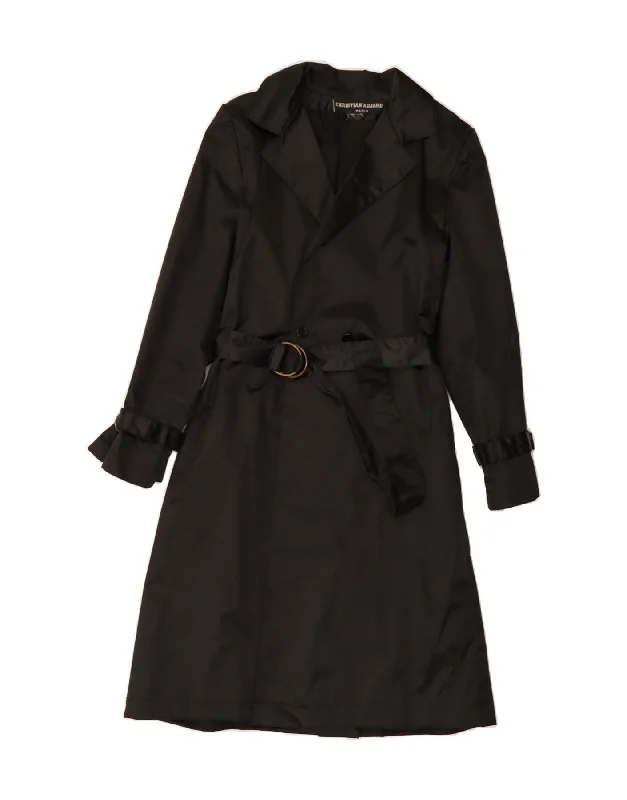 Savings Galore CHRISTIAN AUJARD Womens Double Breasted Trench Coat UK 12 Medium Black