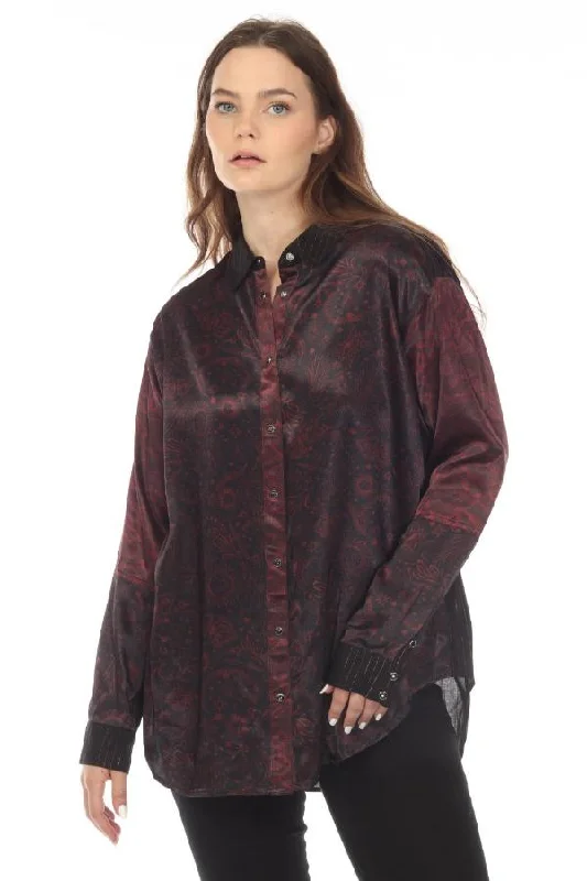 Weekend Bargains to Grab Johnny Was Asteria Viper Print Mix Snap Shirt Boho Chic R18221